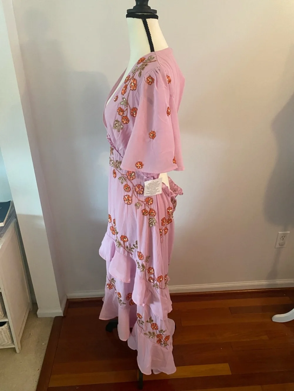 Maya Deluxe size 12 pink embellished beaded dress NWT - Picture 4 of 12